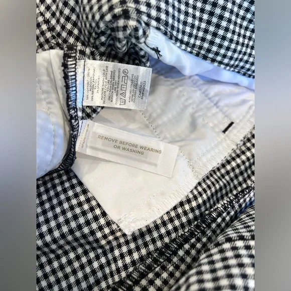 LOFT Riviera Slim straight leg black gingham slacks - size 16, ankle length - Picture 2 of 6